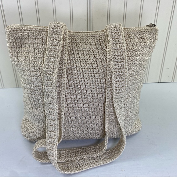 The SAK Ivory Crochet Zip‎ Top Shoulder Handbag Purse Bag - Picture 5 of 14